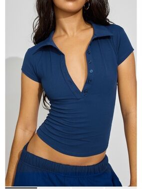 Garage short sleeve button up polo